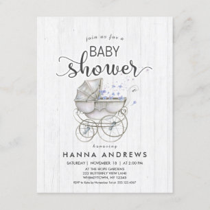 Invitación Baby Shower de White Wood & Carriage Bo