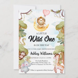 Invitación Baby Shower de Wild One Jungle Animals