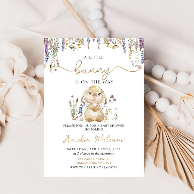 Invitación Baby Shower de Wildflower Bunny Easter (Subido por el creador)