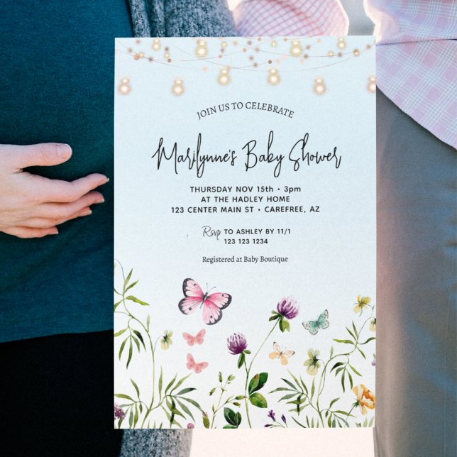 Invitación Baby Shower de Wildflower Butterfly Boy (Subido por el creador)