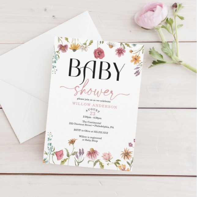Invitación Baby Shower de Wildflower Field Boho (Subido por el creador)