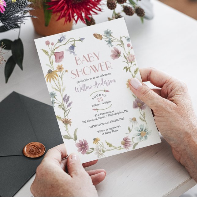Invitación Baby Shower de Wildflower Field Boho (Subido por el creador)