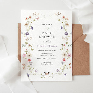 Invitación Baby Shower de Wildflower Meadow Wreath