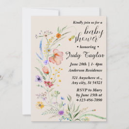 Invitación Baby Shower de Wildflower Moderno