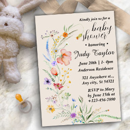 Invitación Baby Shower de Wildflower Moderno