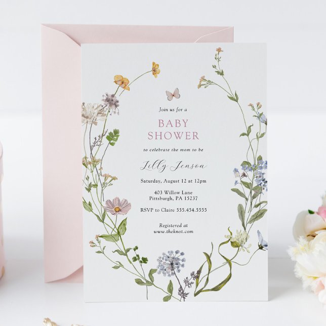 Invitación Baby Shower de Wilflower Butterfly Meadow (Subido por el creador)