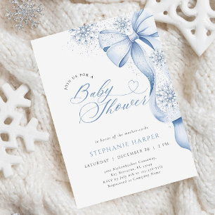 Invitación Baby Shower de Winter Blue Bow
