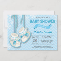 Invitación Baby Shower de Winter Blue Shoes Boy