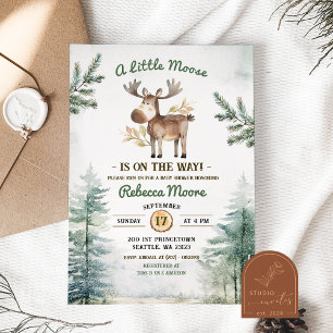 Invitación Baby Shower de Winter Forest Moose