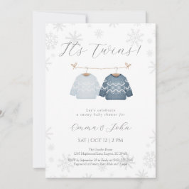 Invitación Baby Shower de Winter its Twin Brothers
