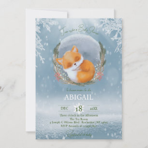 Invitación Baby Shower de Winter Woodland Animals 