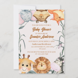 Invitación Baby Shower de Woodland Animals