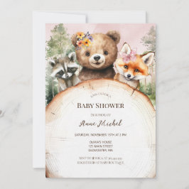 Invitación Baby Shower de Woodland Animals