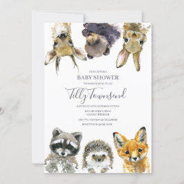 Invitación Baby Shower de Woodland Animals