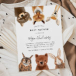 Invitación Baby Shower de Woodland Animals<br><div class="desc">Rústica y caprichosa carta de invitación a la ducha de bebé con tema de bosque,  con ilustracion de un mapache,  zorro,  ciervo,  búho,  oso y un conejo. Este diseño es neutro desde el punto de vista del género.</div>