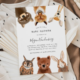 Invitación Baby Shower de Woodland Animals