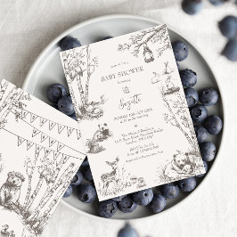 Invitación Baby Shower de Woodland Animals