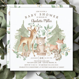 Invitación Baby Shower de Woodland Animals