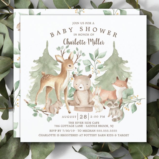 Invitación Baby Shower de Woodland Animals (Subido por el creador)