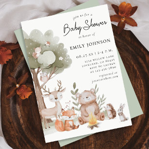 Invitación Baby Shower de Woodland Animals