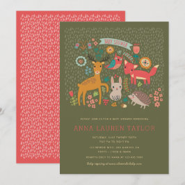 Invitación Baby Shower de Woodland Animals
