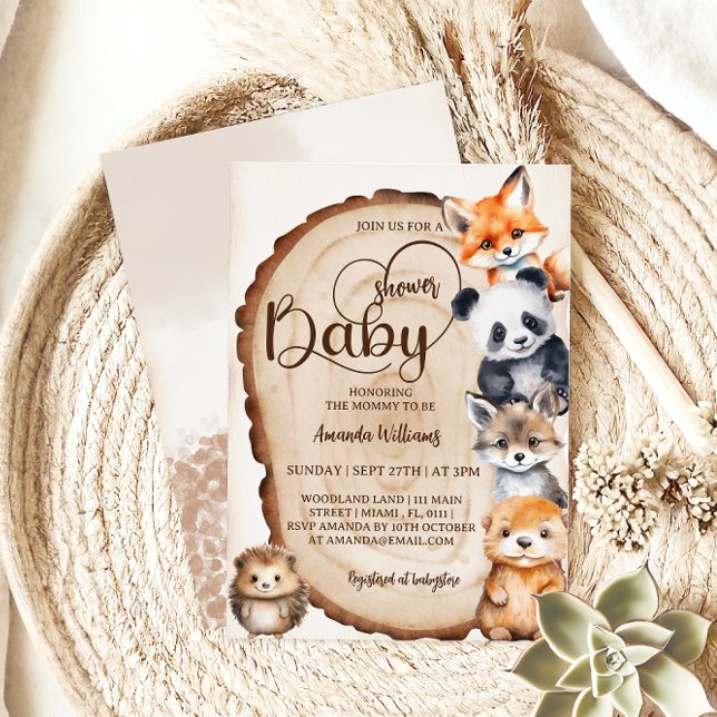 Invitación Baby Shower de Woodland Cute Stuffed Animals (Subido por el creador)