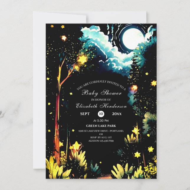 Invitación Baby Shower de Woodland encantado (Anverso)