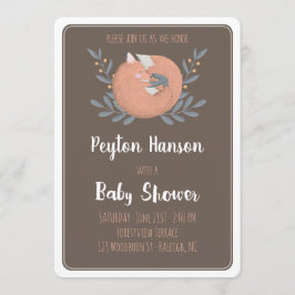 Invitación Baby Shower de Woodland Fox (doble cara