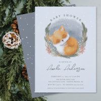 Invitación Baby Shower de Woodland Sleeping Fox