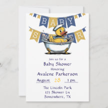Baby Shower de Yellow Blue Rubber Duck Boy
