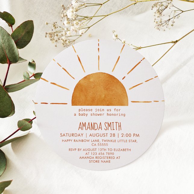 Invitación Baby Shower de Yellow Sunshine Boho (Subido por el creador)