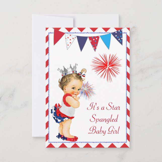 Invitación Baby Shower del 4 de julio (Anverso)