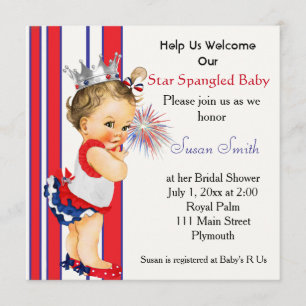 Invitación Baby Shower del 4 de julio