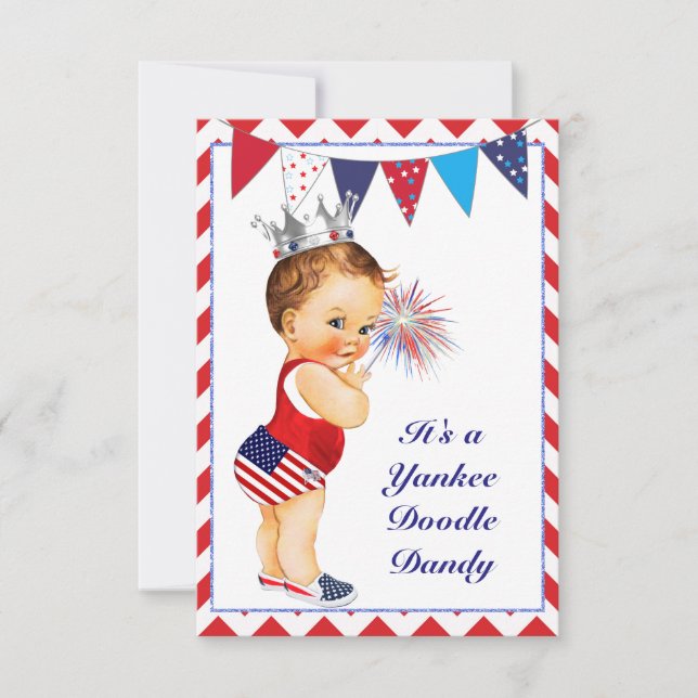 Invitación Baby Shower del 4 de julio (Anverso)