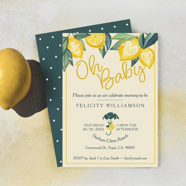 Invitación Baby Shower del árbol de limón amarillo (Subido por el creador)