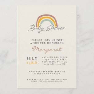 Invitación Baby Shower del arcoiris neutral en cuanto a géner