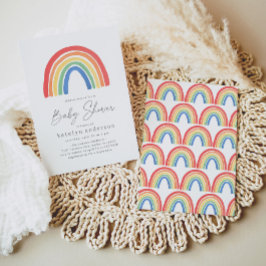 Invitación Baby Shower del arcoiris neutral en cuanto a géner