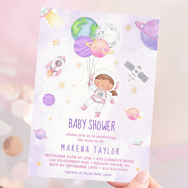 Invitación Baby Shower del astronauta Planeta Rocket - Espaci (Subido por el creador)