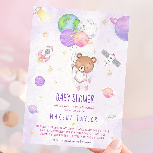 Invitación Baby Shower del astronauta Planeta Rocket - Espaci (Subido por el creador)