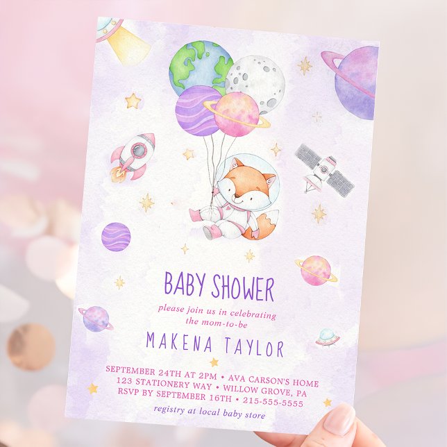Invitación Baby Shower del astronauta Planeta Rocket - Espaci (Subido por el creador)