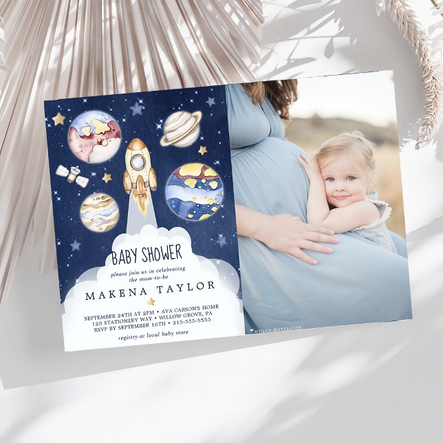Invitación Baby Shower del astronauta Planeta Rocket - Espaci (Subido por el creador)