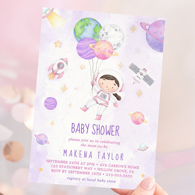 Invitación Baby Shower del astronauta Planeta Rocket - Espaci (Subido por el creador)