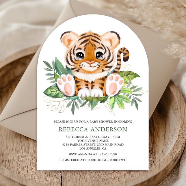 Invitación Baby Shower del azafrán de la selva tropical de la (Subido por el creador)