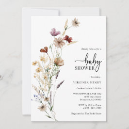 Invitación Baby Shower del Boho Blanco