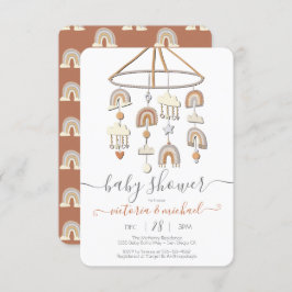 Invitación Baby Shower del Boho Scandi Rainbow