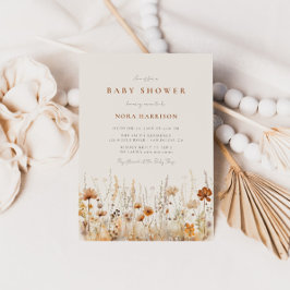 Invitación Baby Shower del campo de flores silvestres de otoñ