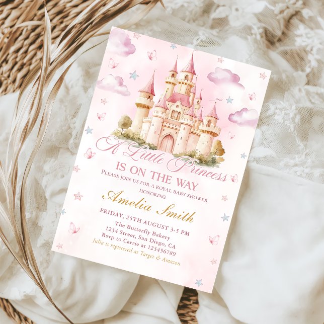 Invitación Baby Shower del Castillo Real Princesa Rosa (Subido por el creador)
