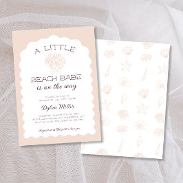 Invitación Baby Shower del Chica Beach Babe Seashell