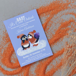 Invitación Baby Shower del cumpleaños de la nieve en invierno