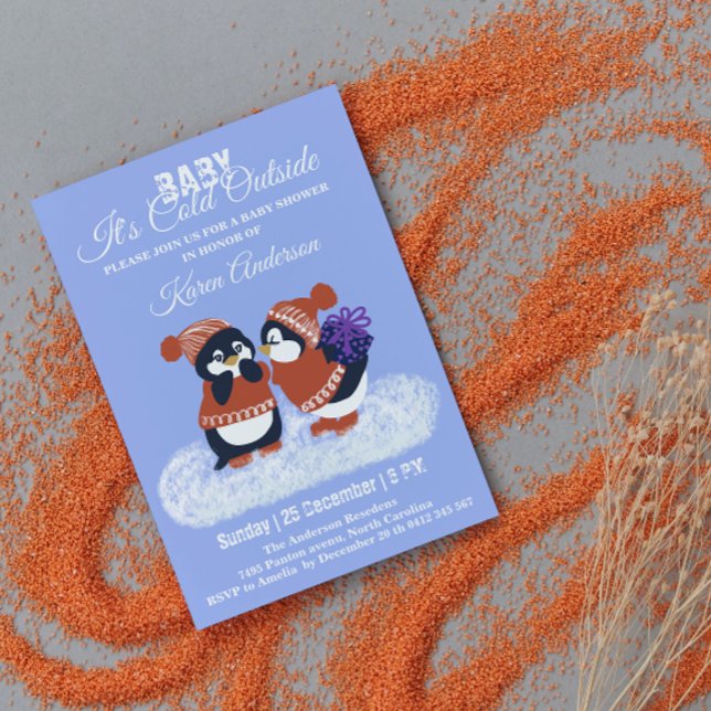 Invitación Baby Shower del cumpleaños de la nieve en invierno (Subido por el creador)